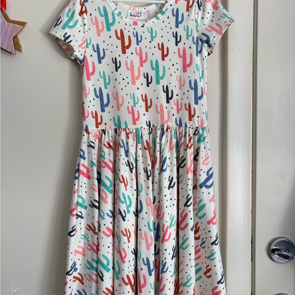 DOTDOT Smile Colorful Cactus Print Kids Dress